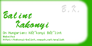 balint kakonyi business card